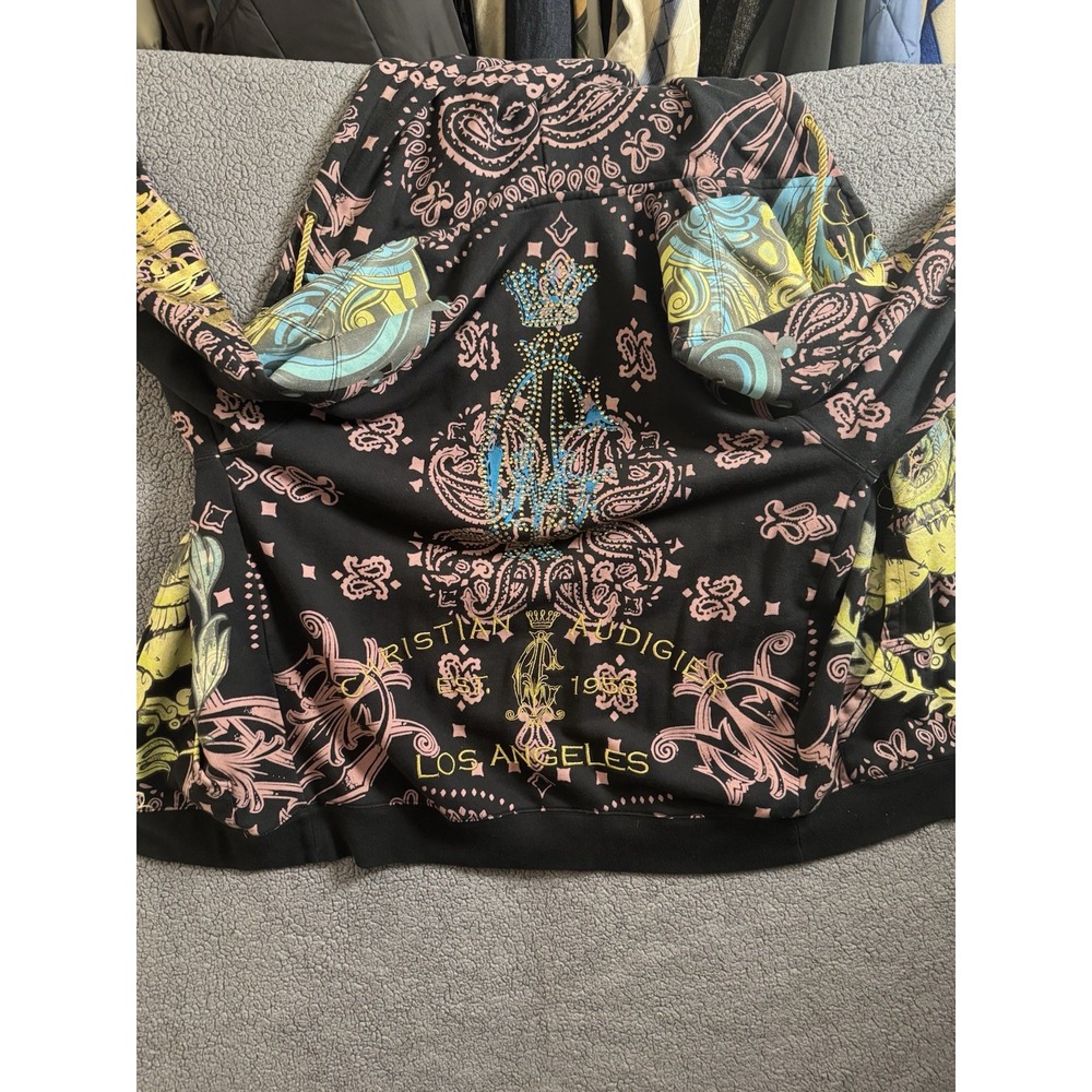 Christian Audigier Full Zip Hoodie‎ All Over Print M - Picture 8 of 9